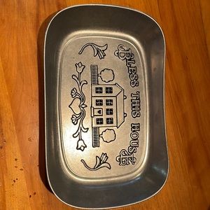Wilton armetale bless this house bread tray platter